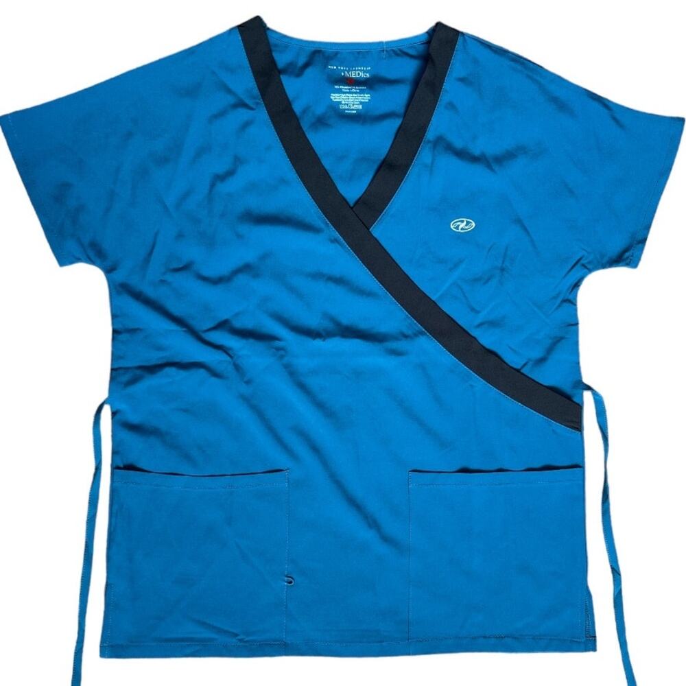 New York Laundry Medics Teal Blue Shortsleeve Scrub Top, S